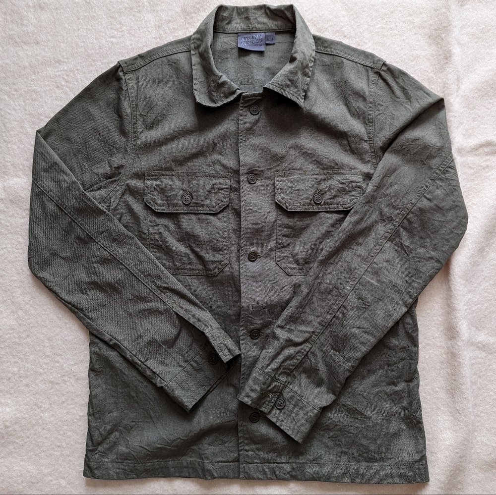 Naked & Famous Denim Olive Green Workshirt